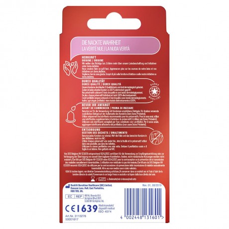 Durex Durex Gefuhlsecht extra gross Kondome  Durex Feeling очень большие презервативы