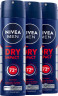 NIVEA MEN Dry Impact Anti-Transpirant Spray Vorteilsset, 450 ml (3x150 ml), Нивеа Мужской антиперспирант спрей, Dual Protect, 0% спирта, 72ч сухость, набор, 450 мл