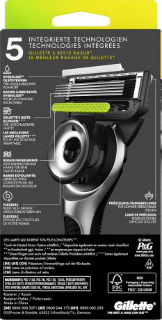 GILLETTE Rasierer, Labs Face, 1 St, Джилетт Набор для бритья Labs Face: станок, 1 сменная кассета и магнитная подставка, 1 набор