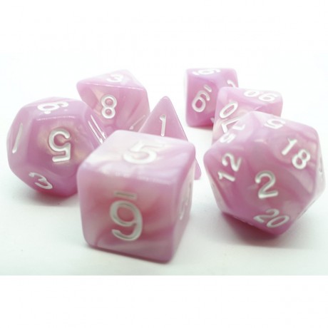 dice4friends 7-tlg. RPG Wurfelset Pearl: Lavendel\/White 7 шт. RPG Dice Set Жемчуг: Лавандовый/Белый