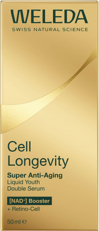 WELEDA Cell Longevity Super Anti-Aging Liquid Youth Double Serum, 50 ml, Двухфазная антивозрастная сыворотка для лица Liquid Youth с NAD+ Booster и Retino-Cell, 50 мл