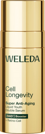 WELEDA Cell Longevity Super Anti-Aging Liquid Youth Double Serum, 50 ml, Двухфазная антивозрастная сыворотка для лица Liquid Youth с NAD+ Booster и Retino-Cell, 50 мл
