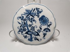 Blue Danube Lipper&amp;Mann, Голубой Дунай Винтажная фарфоровая Подставка под горячее, 15см, Япония