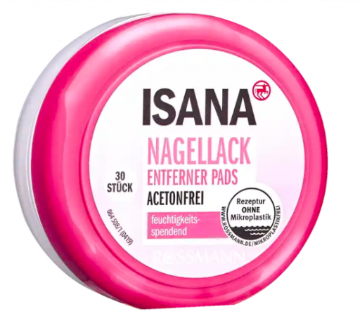 ISANA Nagellack Entfernerpads 30st, ИСАНА Диски для снятия лака с ногтей без ацетона, 30 штук