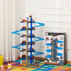 HOMCOM Kinder Parkhaus mit Spiralrampe Детский гараж со спиральной рампой