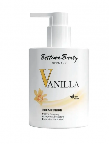 Bettina Barty Creme Seife Vanilla, Bettina Barty крем-мыло для рук Vanilla, жидкое мыло с дозатором, ванильный аромат, очищение и мягкость, 300 мл