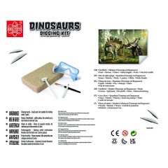 Edu-Toys Grosses 2in1 Dinosaurier Ausgrabungsset mit Werkzeug Triceraptor und Stegosaurus in schwerem Sandblock Большой набор для раскопок динозавров 2 в 1 с инструментами Трицераптор и Стегозавр в тяжелом песчаном блоке