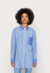 Tommy Hilfiger ORG CO STRIPE OVERSIZED SHIRT LS Blouse blue РУБАШКА ОВЕРСАЙЗ ORG CO В ПОЛОСКУ LS Блузка синий