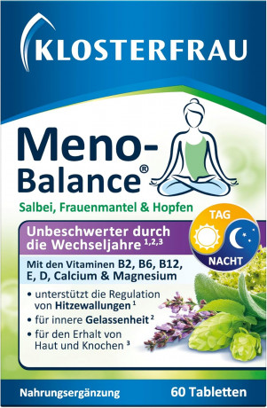 Klosterfrau Meno-Balance 60st х 2stk, Комплекс для женщин при менопаузе Klosterfrau Meno-Balance, при приливах и гормональном дисбалансе, 60 шт х 2 упаковки