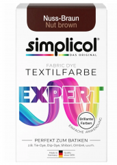 Simplicol Expert Nuss-Braun, Краска для ткани коричневая интенсивное перекрашивание одежды, для стиральной машины 40C, 150 г