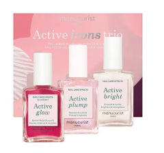 Manucurist Active Icons Trio Аctive glow bluberry, Набор: Active Glow, Plump, Bright, укрепление и сияние, эффект натурального маникюра