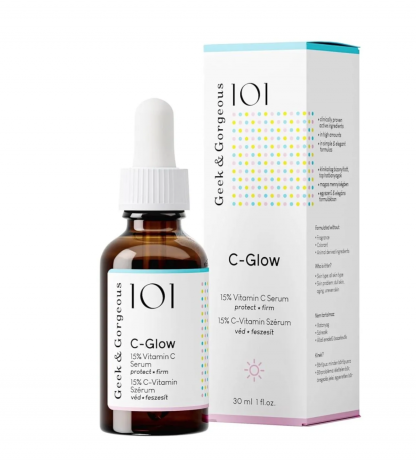 Geek & Gorgeous SET C-Glow 15% Vitamin C + A-Game 10 retinal 0,1%, Набор сывороток для ухода за лицом для женщин (Венгрия), против пигментации, морщин и тусклости кожи, C-Glow витамин C 15%, A-Game ретиналь 0,1%, 15мл + 15мл