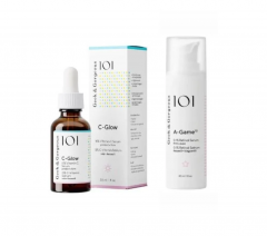  Geek &amp; Gorgeous SET C-Glow 15% Vitamin C + A-Game 10 retinal 0,1%, Набор сывороток для ухода за лицом для женщин (Венгрия), против пигментации, морщин и тусклости кожи, C-Glow витамин C 15%, A-Game ретиналь 0,1%, 15мл + 15мл