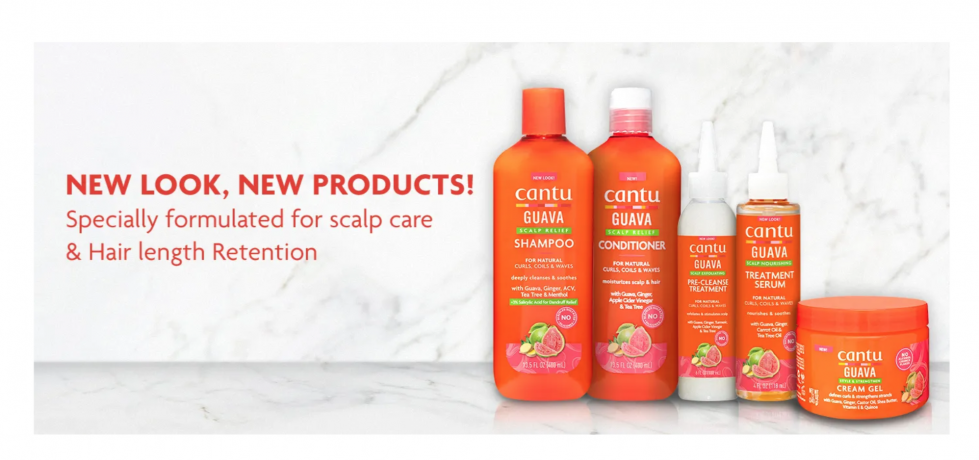 Cantu Guava & Ginger Scalp Relief SET: shampoo + conditioner+ peeling, Набор шампунь 400 мл + кондиционер 400 мл + пилинг 180 мл, против зуда и перхоти, уход за кожей головы