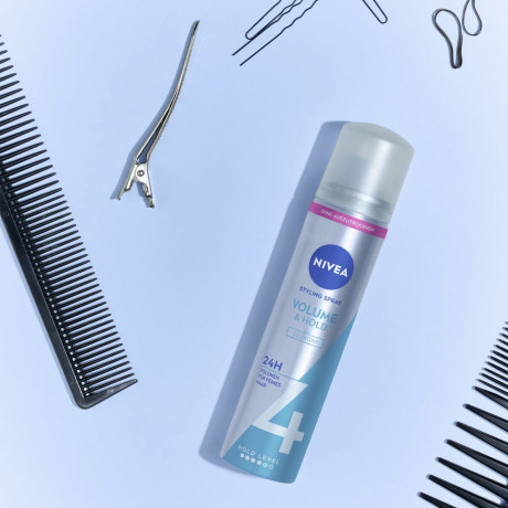 NIVEA Volumen Pflege Haarspray Reisegrosse, 75 ml, Нивеа Лак для волос для объёма, пантенол и витамин B3, до 24ч фиксация, дорожный формат, 75 мл