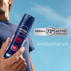 NIVEA MEN Dry Impact Anti-Transpirant Spray, 150 ml, Нивеа Мужской антиперспирант спрей, Dual Protect, 0% спирта, 72ч сухость, 150 мл