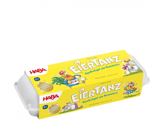 HABA HABA Eiertanz Der Spielklassiker 2012206001, Игра на ловкость Танец яиц, дерево, развивает ловкость, внимание и реакцию, от 5 лет