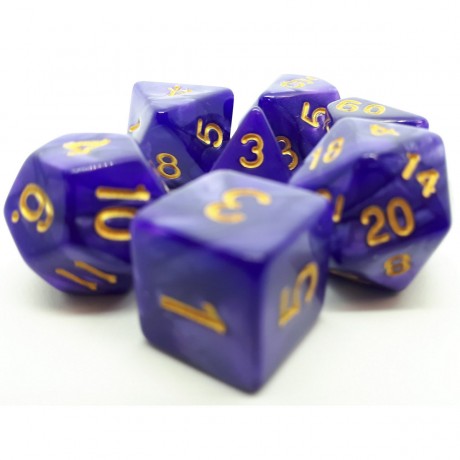 dice4friends 7-tlg. RPG Wurfelset Pearl: Purple\/Gold 7 шт. RPG Dice Set Жемчуг: Фиолетовый/Золотой