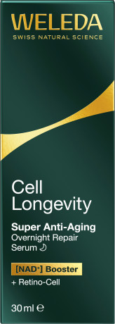 WELEDA Cell Longevity Super Anti-Aging Overnight Repair Serum, 30 ml, Ночная антивозрастная сыворотка для лица Overnight Repair для зрелой кожи, 30 мл