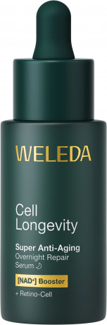 WELEDA Cell Longevity Super Anti-Aging Overnight Repair Serum, 30 ml, Ночная антивозрастная сыворотка для лица Overnight Repair для зрелой кожи, 30 мл