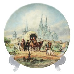 Furstenberg, Коллекционная Тарелка, ограниченный тираж, репродукция картины Герберта Изенберга &quot;У Кёльнского Собора&quot;, 20см, Германия 1988г.