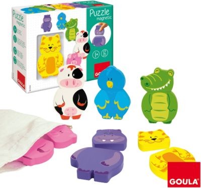 Goula GOULA Magnetisches Holzpuzzle Tiere Деревянные магнитные пазлы GOULA Животные