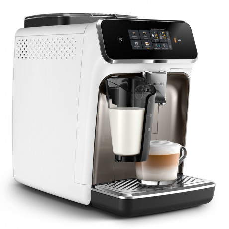 Philips Philips Kaffeevollautomat EP2333/40 2300 Series, 4 Kaffeespezialitaten, mit LatteGo-Milchsystem, Weiss und Chrom Полностью автоматическая кофемашина Philips EP2333/40 серии 2300, 4 сорта кофе, с молочной системой LatteGo, белый и хром