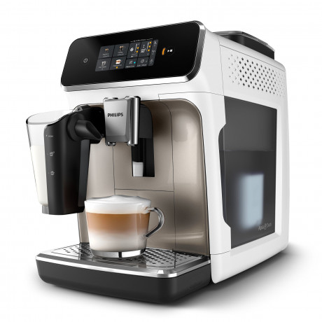 Philips Philips Kaffeevollautomat EP2333/40 2300 Series, 4 Kaffeespezialitaten, mit LatteGo-Milchsystem, Weiss und Chrom Полностью автоматическая кофемашина Philips EP2333/40 серии 2300, 4 сорта кофе, с молочной системой LatteGo, белый и хром