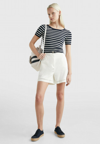 Tommy Hilfiger SLIM Basic T-shirt brenton stp  white desert sky SLIM Базовая футболка Брентон стп белое небо пустыни