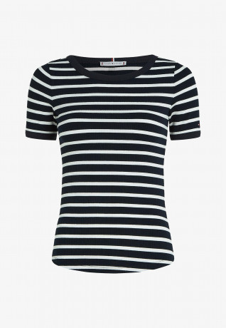 Tommy Hilfiger SLIM Basic T-shirt brenton stp  white desert sky SLIM Базовая футболка Брентон стп белое небо пустыни