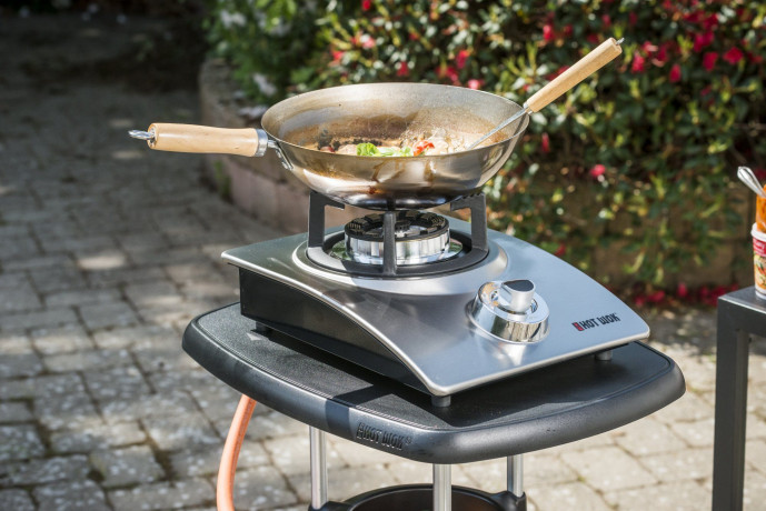 HOTWOK HOTWOK Gaskocher, Wokbrenner "Hot Wok Silver-Line" 4,5 kW Gasbrenner aus Edelstahl  Газовая плита HOTWOK, горелка вок &quot;Hot Wok Silver-Line&quot; Газовая горелка 4,5 кВт из нержавеющей стали