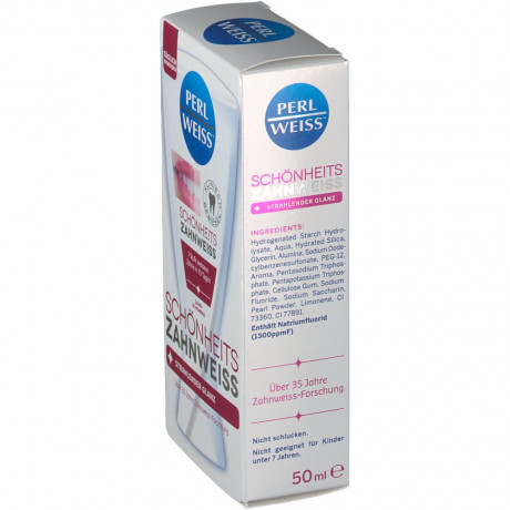 Perlweiss Schonheits Perfect White 50ml, Зубная отбеливающая паста 50 мл, с фтором, 1300ppmF