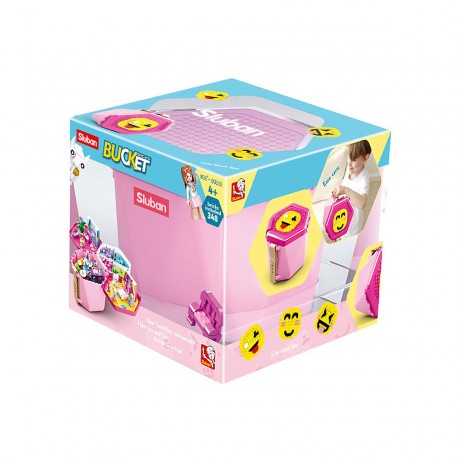 Sluban Spiel- Transporteimer Pink (inkl. 348 Teile) Игровое транспортное ведро розовое (348 деталей вкл.)