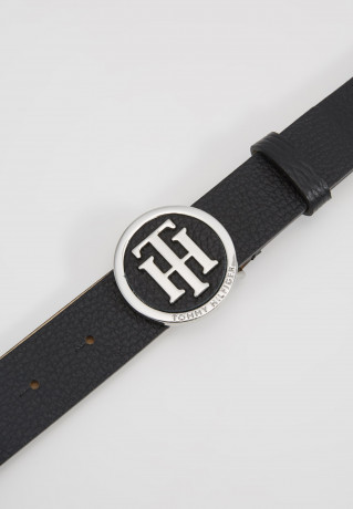 Tommy Hilfiger ROUND BUCKLE BELT Belt black РЕМЕНЬ С КРУГЛОЙ ПРЯЖКОЙ Ремень черный