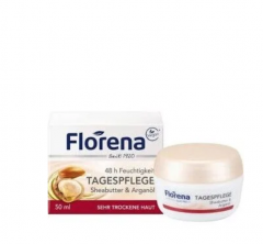 Florena Day Cream Sheabutter and arganol 50 ml x 2st, Крем для лица Florena с маслом ши и арганы, 48 часов увлажнения, для очень сухой кожи, дневной уход, питательный и восстанавливающий Набор 2 шт х 50 мл