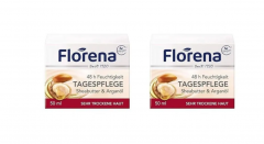 Florena Day Cream Sheabutter and arganol 50 ml x 2st, Крем для лица Florena с маслом ши и арганы, 48 часов увлажнения, для очень сухой кожи, дневной уход, питательный и восстанавливающий Набор 2 шт х 50 мл