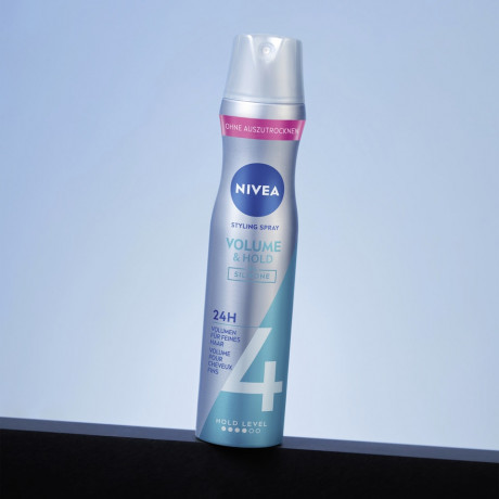 NIVEA Volumen Pflege Haarspray, 250 ml, Нивеа Лак для волос для объёма, пантенол и витамин B3, объём от корней, до 24ч фиксация, 250 мл