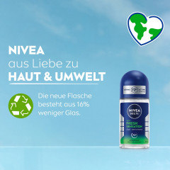 NIVEA MEN Fresh Sensation Anti-Transpirant Roll-On, 50 ml, Нивеа Мужской антиперспирант ролик, формула INFINIFRESH, стойкий аромат, 72ч защита, 50 мл