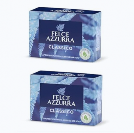 Felce Azzurra Sapone Classico 100g x 2st, Мыло туалетное, классический аромат, для рук и тела, универсальное, набор 2 шт х 100 г 