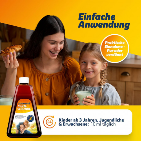 Sanostol Multi-Vitamine age 3+ ohne Zuckerzusatz 230ml , Саностол Мультиватаминный сироп с витаминами С и D, БЕЗ сахара, для детей с 3ех лет, 230 мл