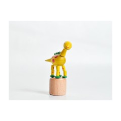 Holzspielzeug Wackelfigur Dinosaurier gelb Деревянная игрушка кивает желтый динозавр