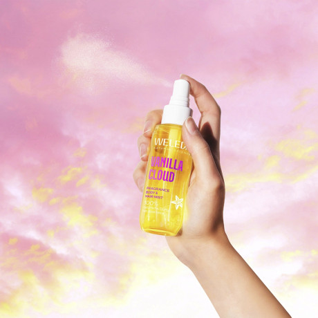 WELEDA Fragrance Body & Hair Mist Vanilla Cloud, 95 ml, Ароматический спрей для тела и волос Vanilla Cloud со сладкими ванильными нотами, 95 мл