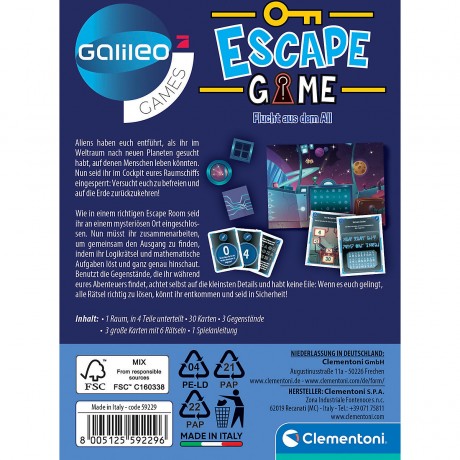 Clementoni Escape Game побег игры