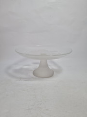 Подставка для торта &quot;Ночной лес&quot; с объемным декором, стекло, 19 см, Германия, 1970-80гг.