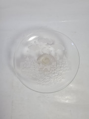 Подставка для торта &quot;Ночной лес&quot; с объемным декором, стекло, 19 см, Германия, 1970-80гг.