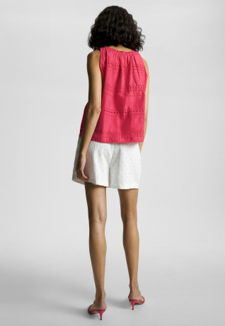 Tommy Hilfiger BRODERIE ANGLAISE POPLIN REGULAR FIT Blouse bright cerise pink BRODERIE ANGLAISE POPLIN REGULAR FIT Блузка ярко-вишнево-розовый