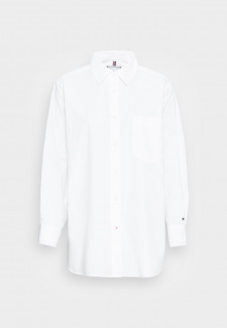 Tommy Hilfiger OVERSIZED SHIRT Button-down blouse optic white РУБАШКА ОВЕРСАЙЗ Блуза на пуговицах оптический белый