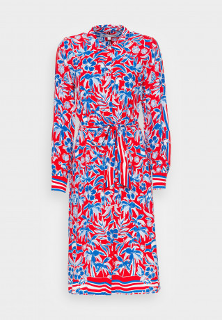 Tommy Hilfiger SCARF KNEE DRESS Shirt dress island scarf red ПЛАТЬЕ С ШАРФОМ Платье-рубашка исландский шарф красный