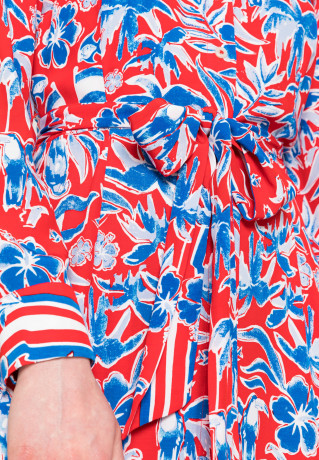 Tommy Hilfiger SCARF KNEE DRESS Shirt dress island scarf red ПЛАТЬЕ С ШАРФОМ Платье-рубашка исландский шарф красный