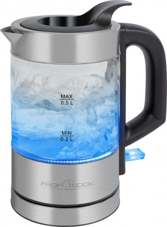 ProfiCook ProfiCook Wasserkocher PC-WKS 1228 G inox, Glas, 360°, 0,5 l, 1100 W Чайник ProfiCook PC-WKS 1228 G inox, стекло, 360°, 0,5 л, 1100 Вт